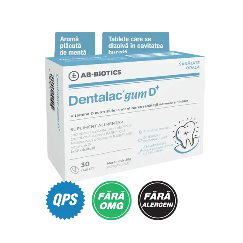 Despre Dentalac 1 supliment alimentar dentalac gum d ab biotics pachet 1 Buc